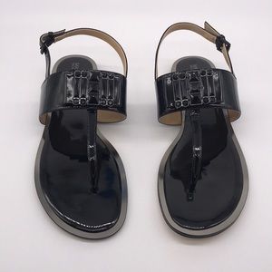 Black Patent Leather Sandals